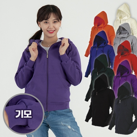 기모 소재 하이넥 후드 집업, 남자 여자 후드 집업 #3