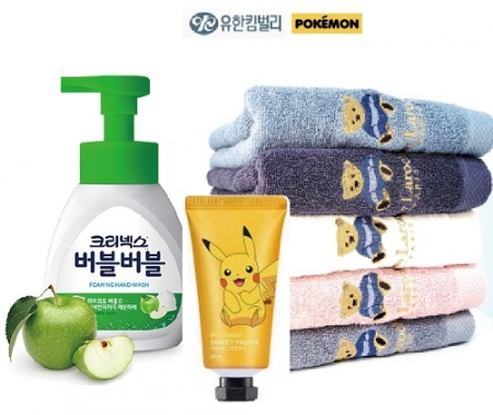 유한킴벌리 크리넥스 버블버블 핸드워시 250ml 1개 + 카카오프렌즈 양치세트 1개 + 기라로쉬 고려황제 세면타올 150g 1개(손잡이 기프트 박스포함) #4