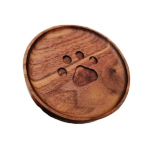 EL PAW 월넛 라운드 티코스터 CIH035