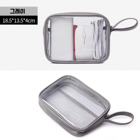 CH910 에코라이프 오리엔틱 PU 투명 대용량 다용도 파우치 #2