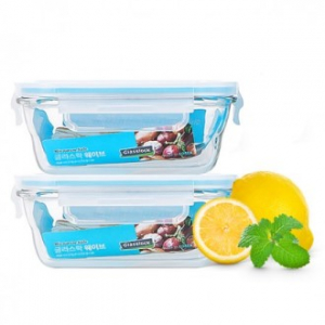 글라스락 웨이브 직사각형 450ml 2조 세트