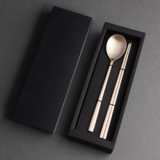 오복 장수 방짜유기 수저 1P 흑지케이스