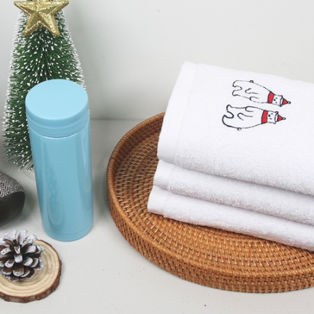 송월 스페셜 기프트세트(스노우 타올 120g 3p+로하스 스텐 빨대컵 500ml) #3