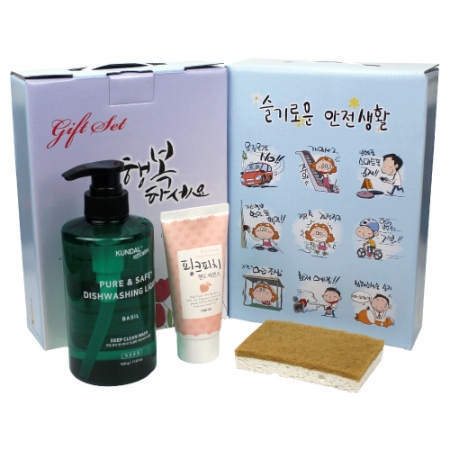쿤달 주방세제 500ml+핑크피치 핸드크림 80g+ 수세미 #2