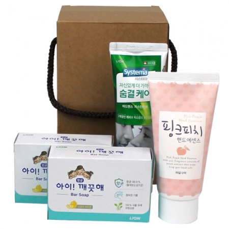 과일나라 핸드에센스 80g+시스테마 치약 120g+ 아이깨끗해 비누 2p 세트 #2