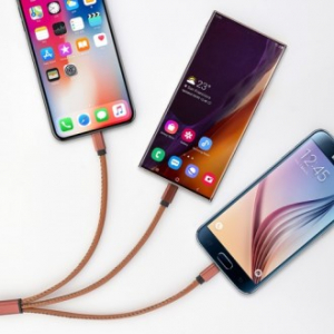 DOXX 3in1 가죽 충전 데이터 케이블 DX-DC3WAY