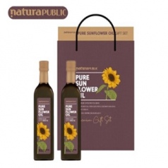 네츄라퍼블릭 퓨어 선플라워 해바라기씨유 선물세트 500ml x 2병 페트