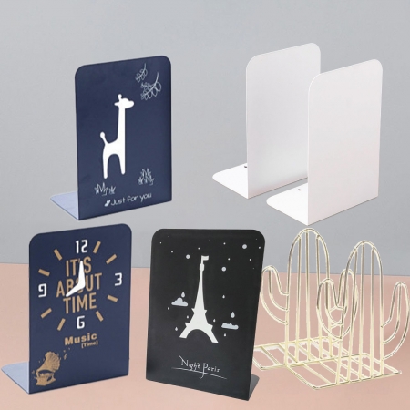 밀리어스 북앤드 책꽂이, 책정리 지지대 칸막이 고정 책꽂이 심플형 이미지형 선인장형 북엔드 #2