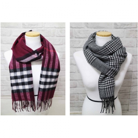 머플러-Y)크리스찬오자르 체크 이중머플러 #2