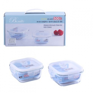 보니토 오븐글라스 밀폐용기 정사각 2P 세트