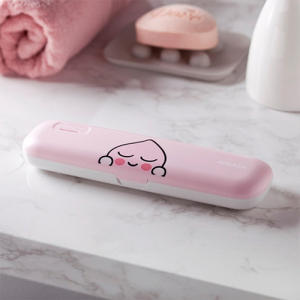 캐릭터 휴대용 칫솔보관 칫솔 살균기 블루, 핑크