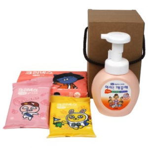 아이 깨끗해 핸드워시+카카오 티슈 50매+카카오 물티슈 10매 2P 4종세트