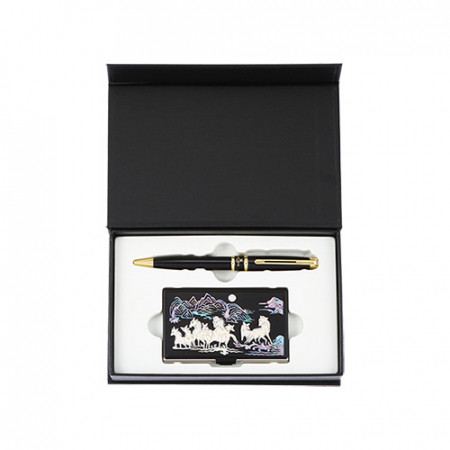 고급금장 볼펜 팔마도 나전칠기 자개 명함케이스 #2