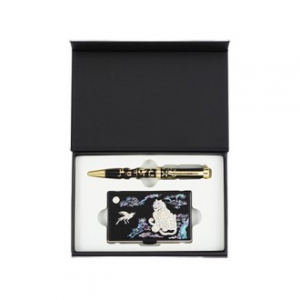 한글볼펜  까치와 호랑이 나전 명함케이스 2종
