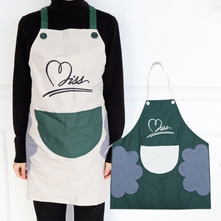 하트 핸드타월 방수 앞치마, 어린이집 카페 앞치마 (2개입) #2
