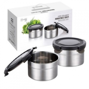 스테인레스 밀폐용기 350ml 2종, 하드 밀폐용기 반찬통 2p, 스텐통, 스테인레스, 보험 행사 답례품 사은품 판촉물