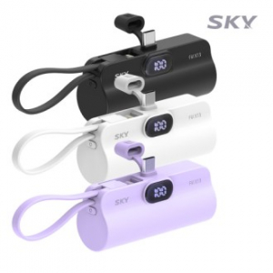 스카이 필 X13 LED 도킹형 일체형 미니 보조배터리 C타입, L타입 케이블 스탠드 휴대용