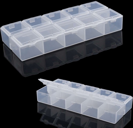 투명 10구 직사각 10칸 PP 알약 약통 케이 #2