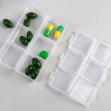 6구 사각 투명 6칸 PP 알약 약통 케이스 알약함 보관함 휴대용 여행용