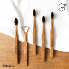 J04 제로웨이스트 목재 혀클리너 (칫솔4P+클리너1P)