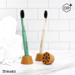 J03 제로웨이스트 목재 칫솔거치대 2P