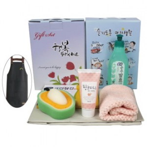앞치마+참그린 주방세제+과일나라 핸드크림+고리 핸드타올+크린장갑+과일수세미 외 6종