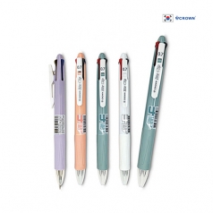 크라운 바이트 클립 4색 볼펜 0.7mm