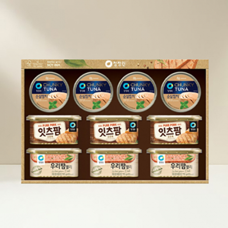 청정원 우리팜 델리190g * 3개+잇츠팜 190g * 3개+순살참치 135g * 4개 단체 선물세트, 명절 스햄 햄 참치 동료 친정 #3