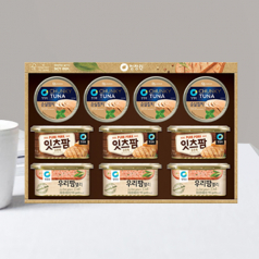 청정원 우리팜 델리190g * 3개+잇츠팜 190g * 3개+순살참치 135g * 4개 단체 선물세트, 명절 스햄 햄 참치 동료 친정