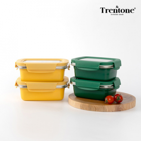 [트렌톤] 비비드락 컬러 스텐용기 4종(350ml x 2개+550ml x 2개) #3