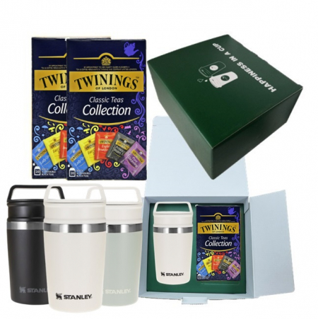 스탠리 진공 숏 트래블 머그 236ml + 트와이닝 5종 20개입 1팩 선물세트 #2