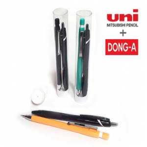 제트스트림 볼펜(0.7mm)+동아 제트샤프 (0.5mm) 원통 케이스 세트