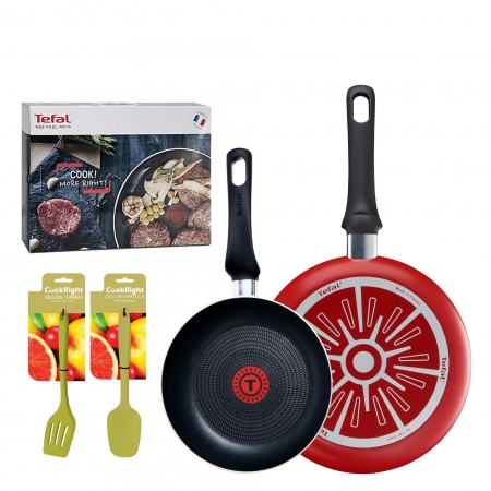 테팔 쿡라이트 프라이팬 20cm+24cm+실리콘뒤집게+스파츌러 3종세트 #3