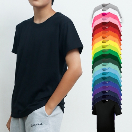 면 30수 스탠핏 반팔 긴팔 티셔츠, 남성 여성 아동 #2