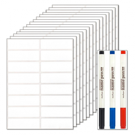 라벨 방수 스티커 정리 라벨지 네임펜 세트 (240개+네임펜3색) #2