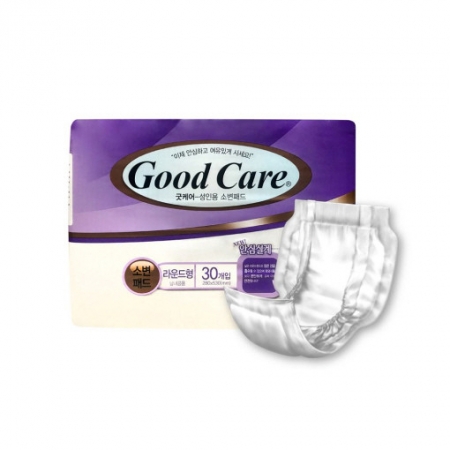 굿케어 성인용 안심 소변패드 (속기저귀) 요실금 환자용 치매노인 위생패드 라운드형 1팩 30매 #3