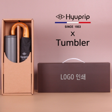 협립 슈퍼 암막 고밀도 원목곡자 3단 완전 자동 우양산 + 벤스 텀블러세트 #2