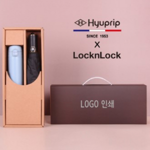 협립 울트라고밀도 30데니어 레자손 완전 3단 60 자동 우산 + 락앤락 슬림핏 원터치 400ml 텀블러세트