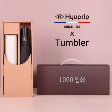 협립 3단 60 울트라 고밀도 (30데니어) 레자손 완전자동 우산+벤스 텀블러세트 #2