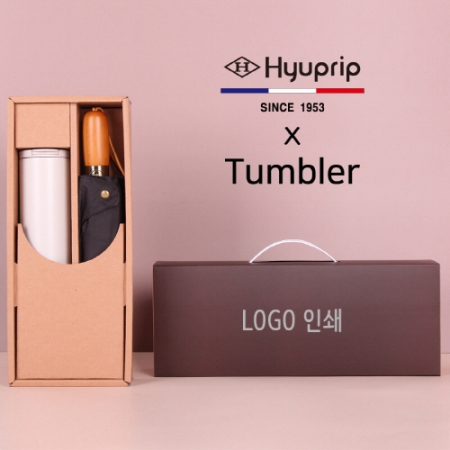 협립 3단60 슈퍼 엔티크블랙 초고밀도 완전자동우산/양산+벤스 텀블러세트 #2