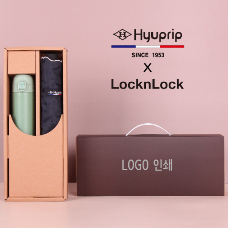 협립양산 블루라벨 리본웨이브 양우산+락앤락 슬림핏 원터치 400ml 텀블러세트 #2