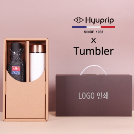 협립 3단 엠보 완전자동 우산+로나 이중진공 500ml 텀블러세트 #2