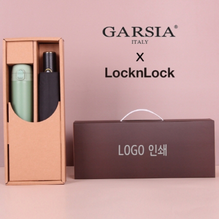 가르시아 3단 10K 300T 레자손 완전자동 우산+락앤락 슬림핏원터치 400ml 텀블러세트 #2
