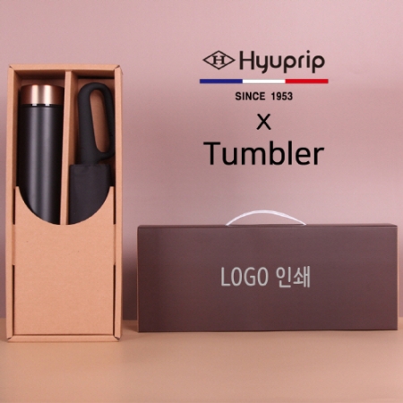 협립 3단 슈퍼TEN(10K) 초고밀도 카라비너 완전 자동우산/양산+로나 이중진공 500ml 텀블러세트 #2