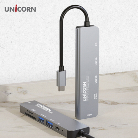 유니콘 C타입 6in1 HDMI 미러링 멀티허브 PD100W 충전 TH-601C #6