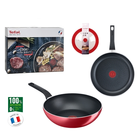 테팔 IH 스타트 앤 쿡 프라이팬 28cm+궁중팬 28cm+멀티뚜껑(레드) #3