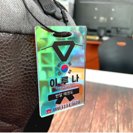 오로라 아크릴 네임택 캐리어 여행 단체 스포츠 이름표 #4