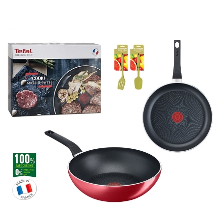 테팔 IH 스타트 앤 쿡 프라이팬 28cm+궁중팬 28cm+뒤집개+요리주걱 4종세트 #3