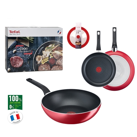 테팔 IH 스타트 앤 쿡 프라이팬 24cm+프라이팬 28cm+궁중팬 28cm+멀티뚜껑(레드) #2