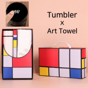 아트세트 스마트온도계 500ml 텀블러 + 협립 호텔 코마 170 세면타올 세트